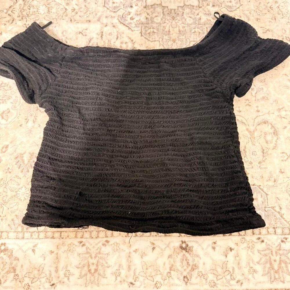 Unbranded Women's Black and Grey Crop-top